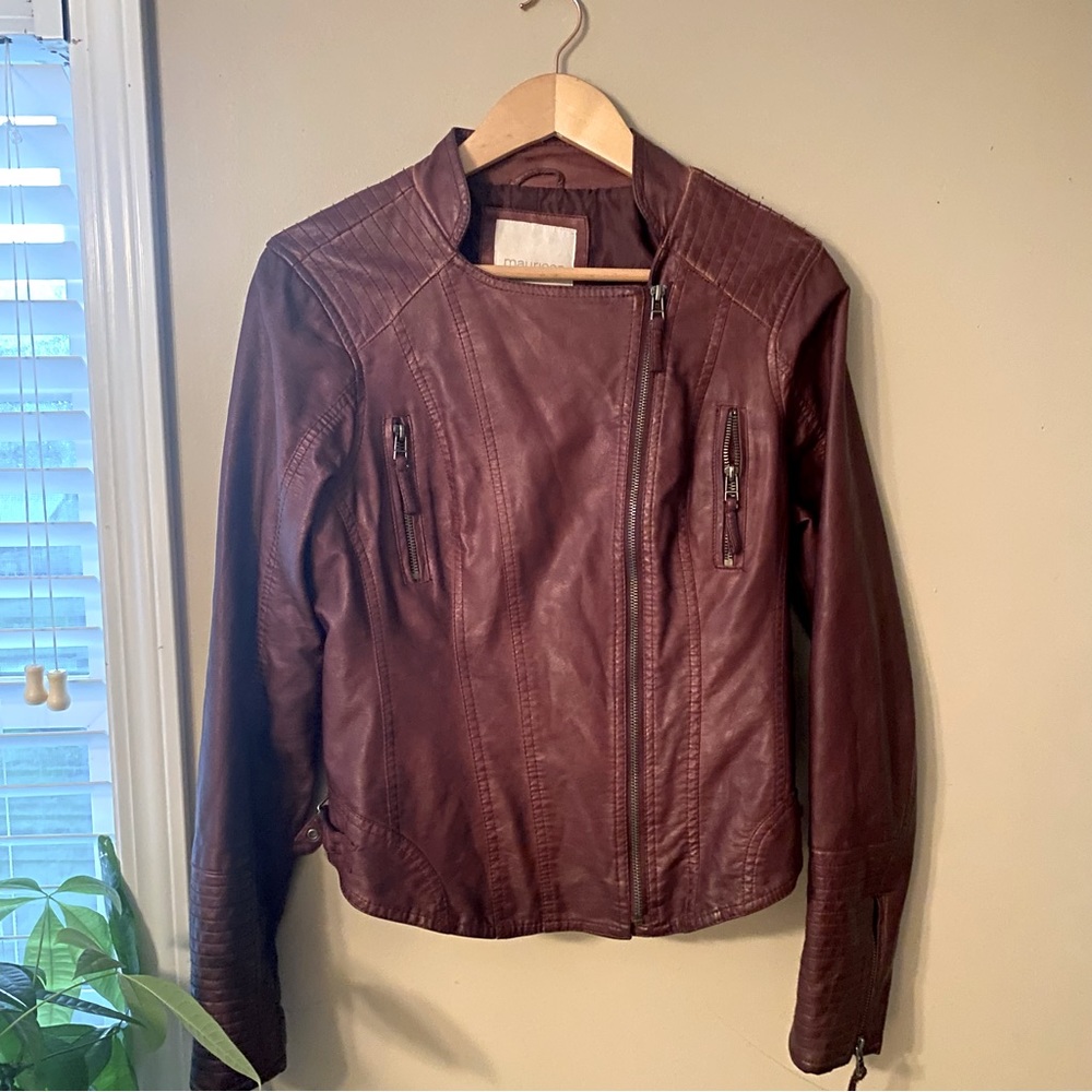 MAURICES | maroon leather jacket